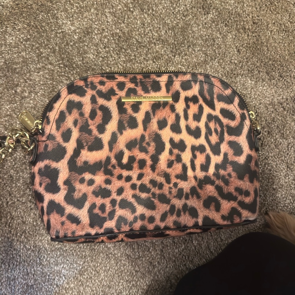 Steve Madden Leopard Print Cosmetic Bag